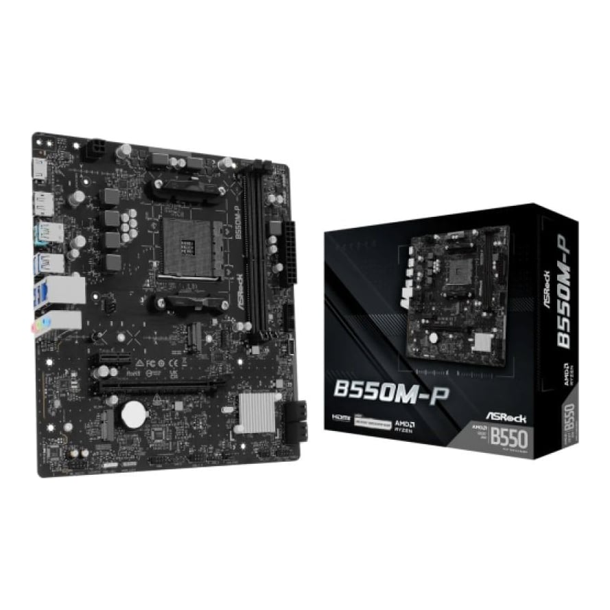 Placa de baza ASRock B550M-P, Socket AM4, DDR4, Micro-ATX