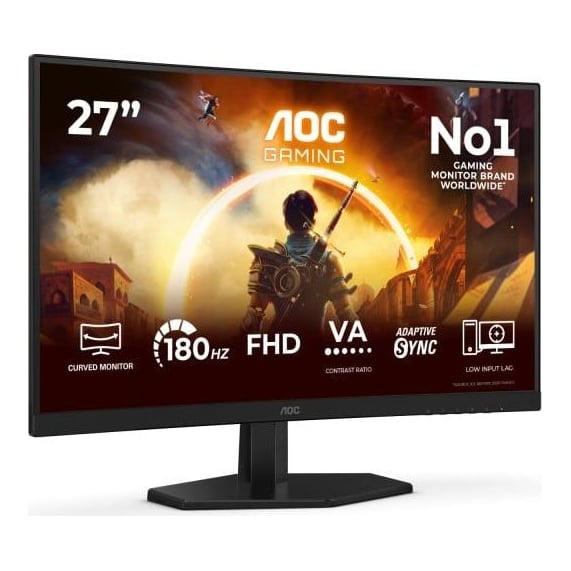 Monitor Gaming AOC C27G42FE, 27", 1920 x 1080 pixeli, Black, Red, 3 ani Garantie
