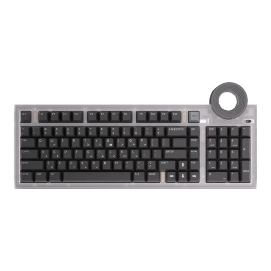 Lenovo Yoga Creative Keyboard AngryMiao Edition; Keyboard Layout: 98-key; Cable Length/Type: 1.6 m USB-C to USB-C cable; Backlight: 16.8 million-color RGB; Included Accessory: USB-C to USB-C Cable; Packed Dimensions (L x D x H): 469.0 mm x 235.0 mm x 92.0 mm; Color: Thunder Grey; Warranty: 1 Year