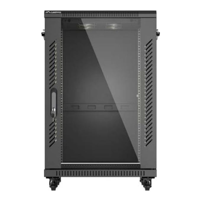 LANBERG Dulap rack 19" perete 18U/600X600 FLAT, Self-assembly, greutate maxima suportata 800 kg, RAL color RAL9004, negru