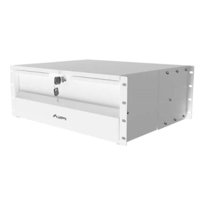 Drawer Lanberg 19", RAL color RAL7035, maximum load 90 kg, Range of adjustment 360 - 610 mm