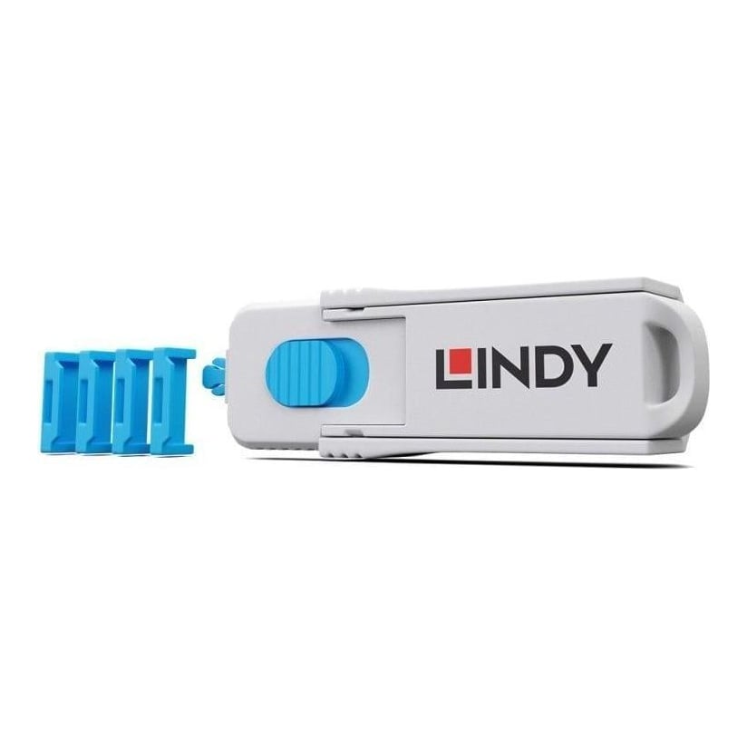 Port blocker Lindy 4xHDMI, material ABS, albastru
