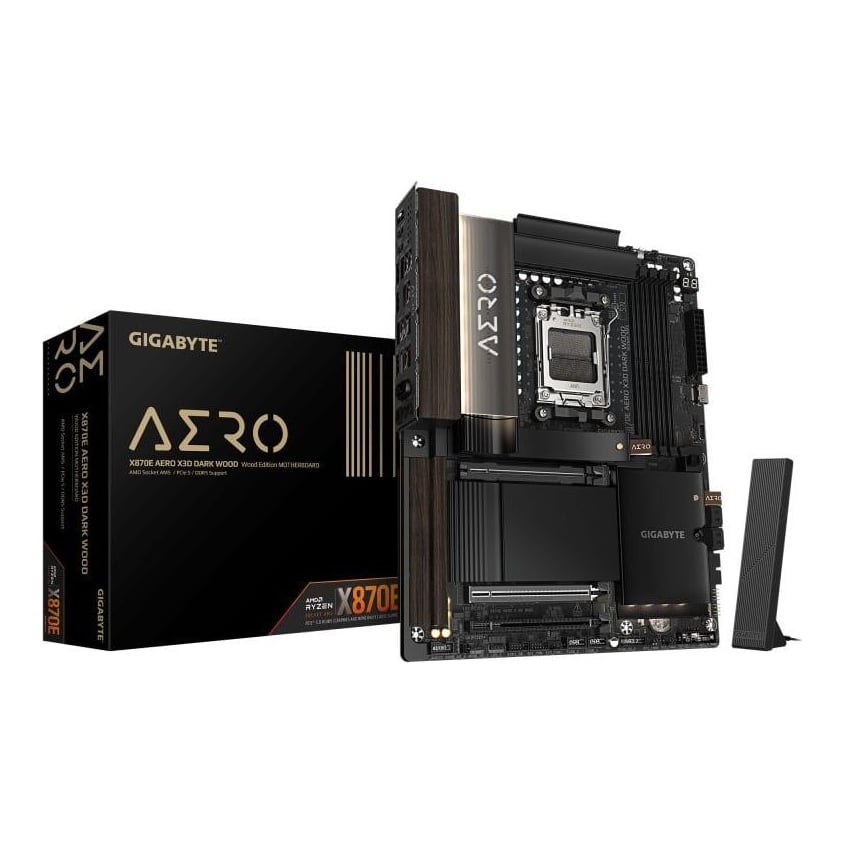 Placa de baza Gigabyte X870E AERO X3D Dark Wood, Socket AM5, DDR5, ATX