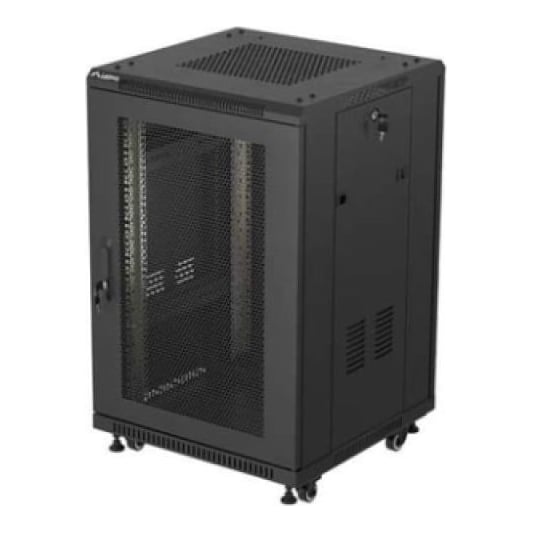 LANBERG Dulap rack 19" perete 18U/600X600 (FLAT PACK) WITH MESH DOOR, Self- assembly, greutate maxima suportata 800 kg, RAL color RAL9004, negru