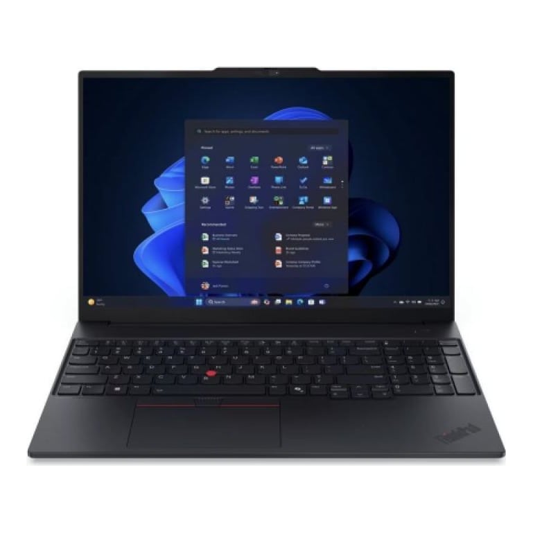 Lenovo Laptop ThinkPad E16 Gen 3 (AMD); 16" WUXGA (1920x1200) IPS 300nits Anti- glare, 45% NTSC; AMD Ryzen™ 5 220 (6C / 12T, 3.2 / 4.9GHz, 6MB L2 / 16MB L3); Video Integrated AMD Radeon™ 740M Graphics; RAM 1x 16GB SODIMM DDR5-5600; 512GB SSD M.2 2242 PCIe® 4.0x4 NVMe® Opal 2.0, Optical: no ODD; No Card
