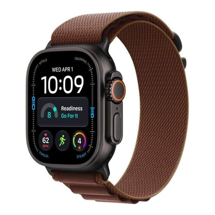 Apple Watch Ultra 4 GPS + Cellular 49mm Black Titanium Case with Burgundy Alpine Loop - M