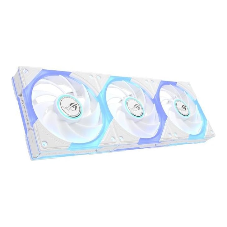 Ventilator Carcasa ASUS ROG Eurux GR120 ARGB Fan White Triple Pack, 12 cm, 2600 RPM, 3 ventilatoare, RGB
