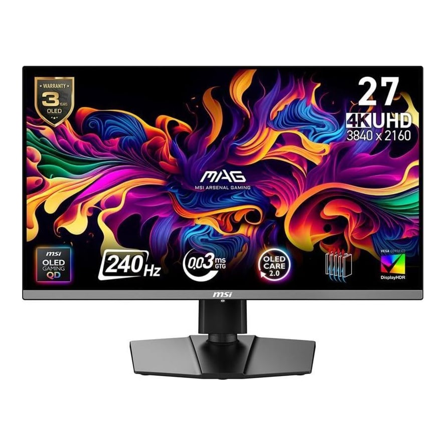 Monitor Consumer MSI MAG 272UP QD-OLED X24, 26.5", 3840 x 2160 pixeli, Black, 2 ani Garantie