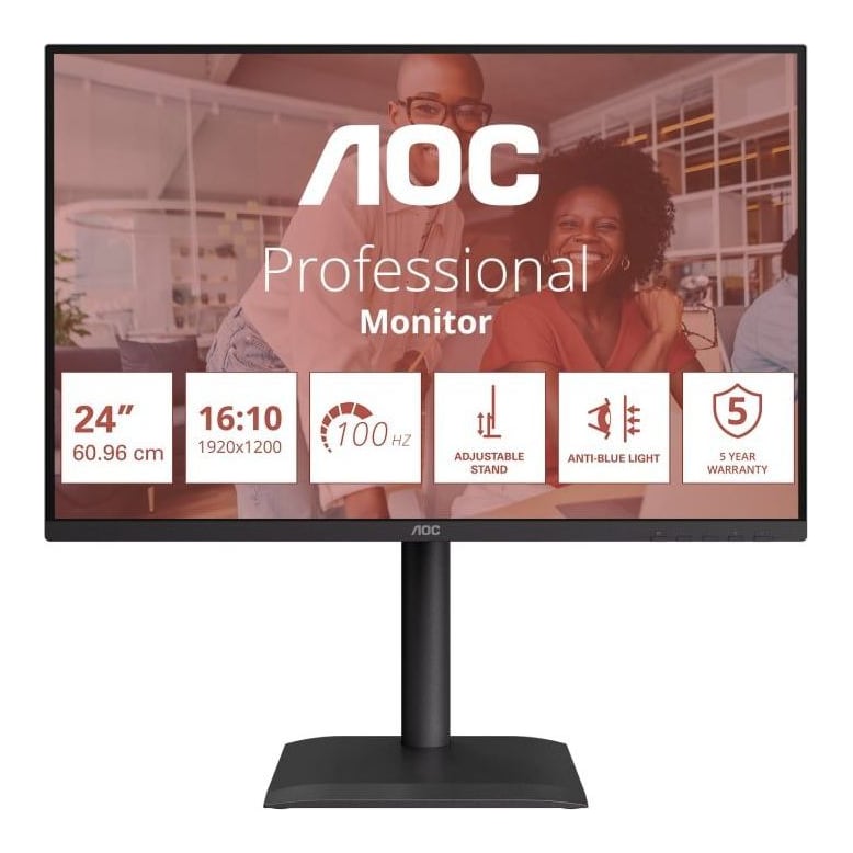 Monitor Consumer AOC X24E4U, 24", 1920 x 1200 pixeli, Black, 5 ani Garantie