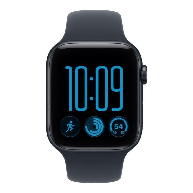 Apple Watch SE 3 GPS 44mm Midnight Aluminium Case with Navy Blue Sport Band - M/L