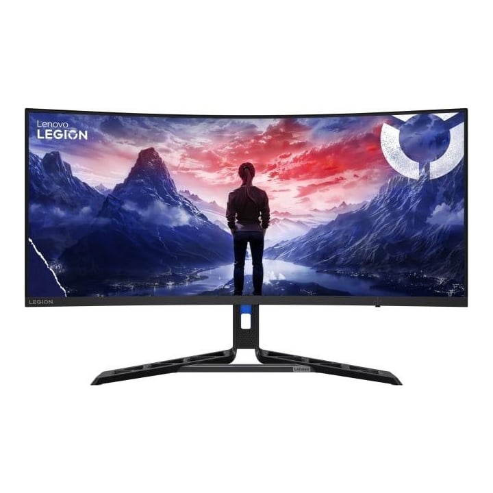 Monitor Gaming 34" Lenovo Legion R34w-30, LED, VA WLED, 3440x1440, 48Hz - 180Hz, Anti-glare, Display color 16.7 Million, Color Gamut: 99% sRGB, 90% DCI-P3, Curvature: 1500R, 0.5ms (MPRT) / 1ms (Level 4) / 2ms (Level 3) / 3ms (Level 2) / 4 ms (Level 1) / 5ms (G to G), 350 cd/m² cd/m², 3000:1 static
