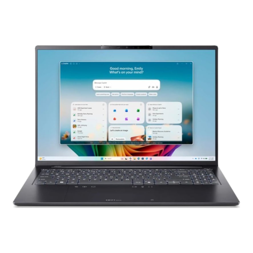 Laptop Consumer Acer Swift GO 16 AI OLED, cu procesor Intel Core Ultra 9 386H, 16'', OLED, 32 GB LPDDR5x, 1 TB, Intel, Windows 11 Home, 2 ani Garantie