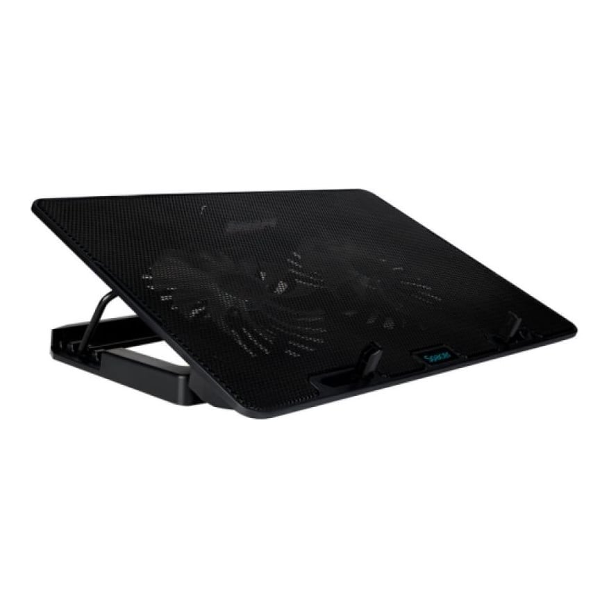 Stand/Cooler notebook Spacer Gaming 2F, pana la 17 inch, 2 ventilatoare, Argintiu