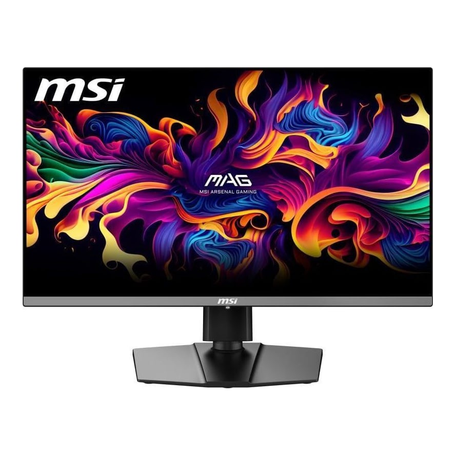 MSI MAG 272QP QD-OLED X50. Display diagonal: 67.3 cm (26.5"), Display resolution: 2560 x 1440 pixels, HD type: Wide Quad HD, Display technology: QD-OLED, Response time: 1 ms, Native aspect ratio: 16:9, Viewing angle, horizontal: 178°, Viewing angle, vertical: 178°. VESA mounting, Height adjustment