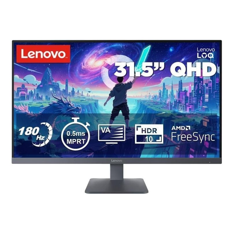 Monitor Gaming Lenovo LOQ 32Q-10, 31.5", 2560 x 1440 pixeli, Grey, 3 ani Garantie