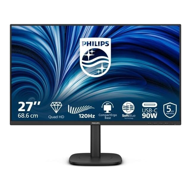 Monitor Consumer Philips 27B2U3601/00, 27", 2560 x 1440 pixeli, Black, 3 ani Garantie