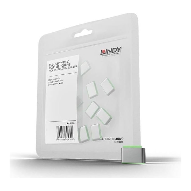 Lindy USB C Port Blockers, 10 bucati, material ABS, Green