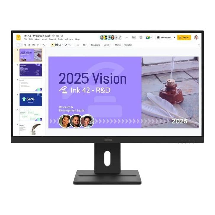 Monitor Commercial Lenovo ThinkVision E27Q-40, 27", 2560 x 1440 pixeli, Black, 3 ani garantie