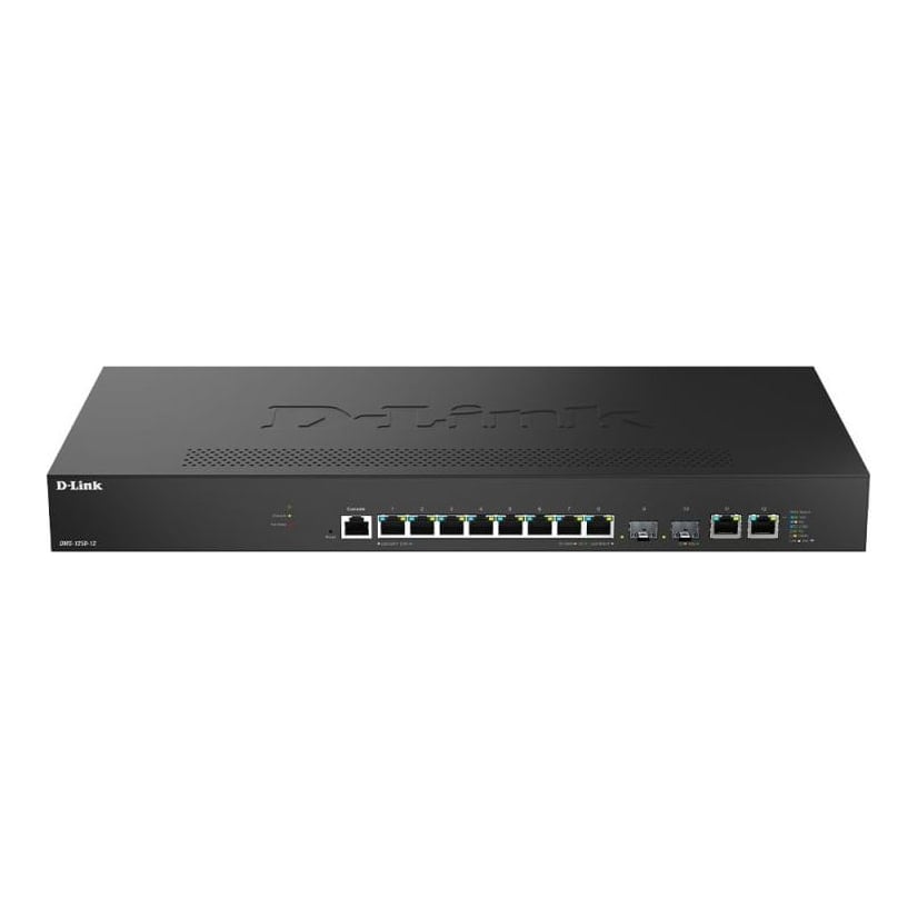 Switch D-Link 2.5Gigabit DMS-1250-10S, 8x RJ-45, 2x SFP+, 1x Console, 100/1000/2500 Mbps, compatibilitate 802.3u, 802.3ab, 802.3bz, 802.3ae, 802.3z, 802.3az, 802.3x, 802.1Q, 802.1