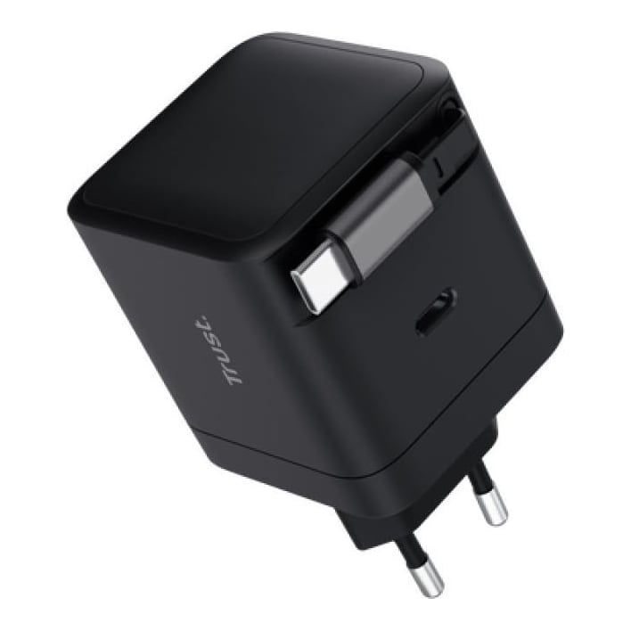 Incarcator Retea Trust Maxo, 65W, 2 porturi, Negru