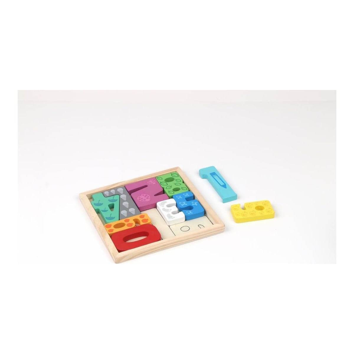 MomKi Puzzle Din Lemn Cu Numere, 12 Piese