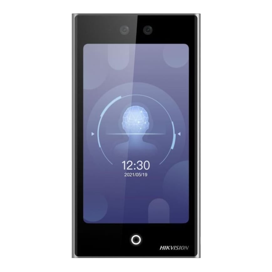 Terminal de control access cu face recognition Hikvision DS-K1T673DWX ; Rezolutie: 2MP, HFOV = 75.5°; VFOV = 41.5°; DFOV = 87°, Ecran tactil LCD: 7 inch, Distanța de autentificare: 0.3-3m, Interfata: 1 RJ-45, 10/100/1000 M self-adaptive, Alarma 2/1, încorporat. - Capacitate maximă: 10.000 imagini