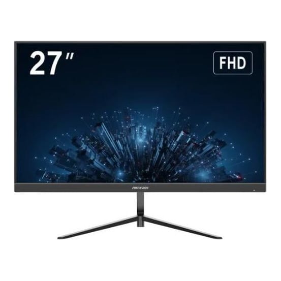 Monitor Hikvision 27" DS-D5027F3-2P2; E-LED backlight, 8 bit LVDS FHD; Multiple inputs: HDMI1.4 ×1，VGA×1; Brightness: 300 cd/m2; Contrast: 1300:1; Response Time: 14ms; Working condition: 7*24h; VESA: 100 mm ×100 mm ( 4-M4 × 10 mm); Dimensiuni: 24.16 (W) ×14.5 (H) × 1.87(D) inch (fara baza)/ 24.16