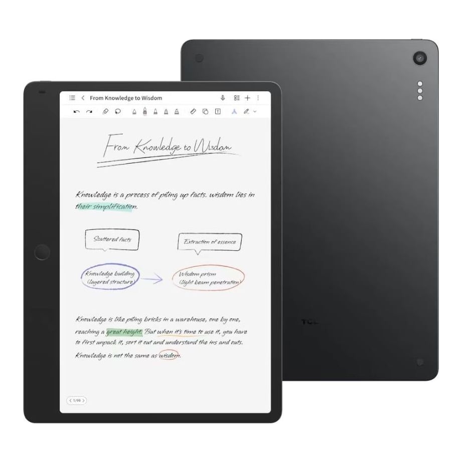 Tableta TCL NOTE A1 NXTPAPER, 11.5" Paper-Like, 256GB, WiFi, Aerolite Gray + Husa Flip + T-Pen