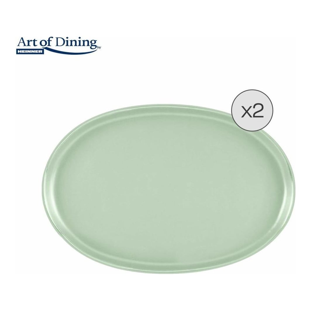 HEINNER Set 2 Platouri Ceramica 30X20 Cm, Yvonne