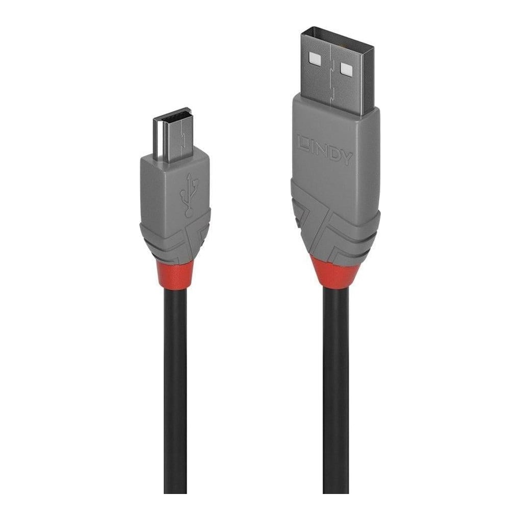 Cablu transfer date Lindy LY-36721, USB 2.0 Type A to Mini-B, 0.5 m, Anthra Line