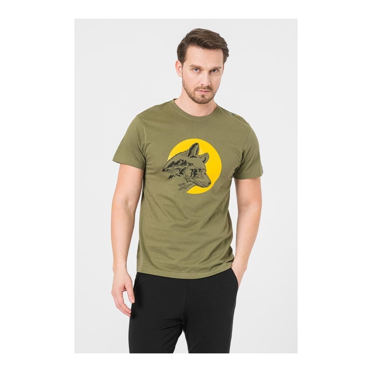 PEGAS Tricou Casual Ciucas Barbati Kaki-m