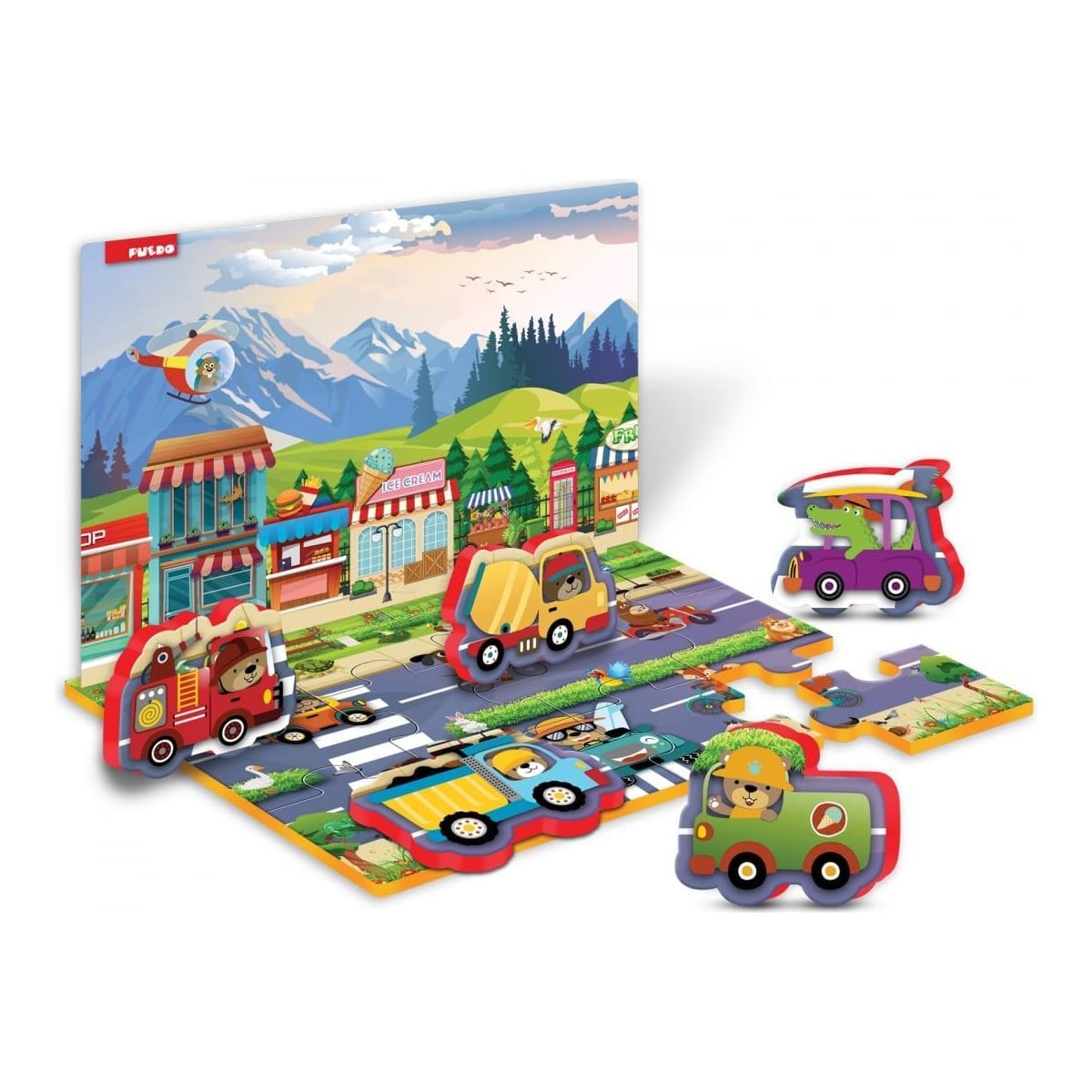 PUEDO TOYS Puzzle Trafic, 17 Piese