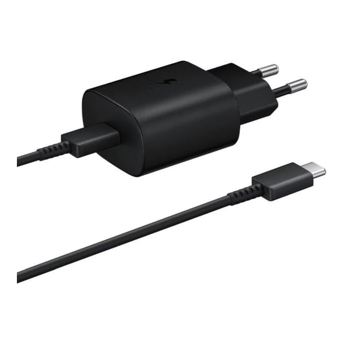 Samsung EP-TA800 25W/3A Travel Adapter 1xUSB-C Black (bulk) + Samsung USB Type-C to C Cable (1m, 3A) Black (bulk)