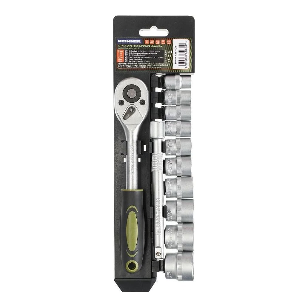 HEINNER Hr Set 12 Piese 3/8"+EXT. Cr-v