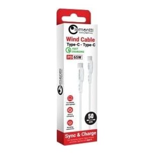 LEMONTTI Cablu Lemontti Wind Fast Charge Type-C la Type-C, PD 65W, lungime 0.5m, Alb