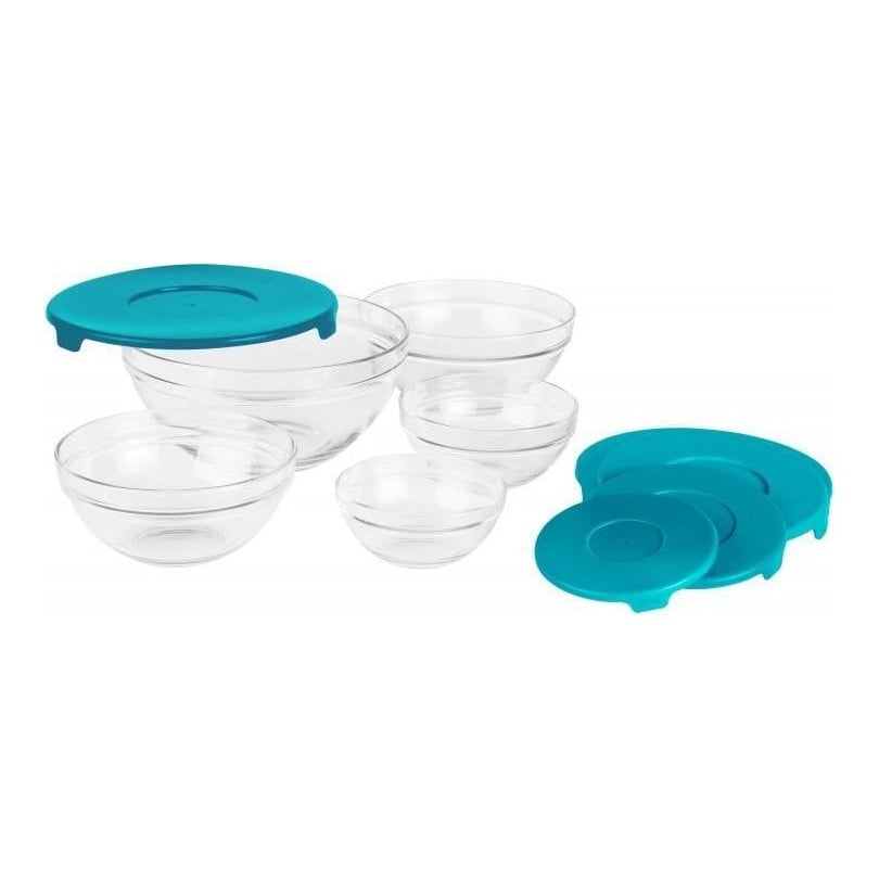 VANORA Set 5 Boluri De Sticla Cu Capac