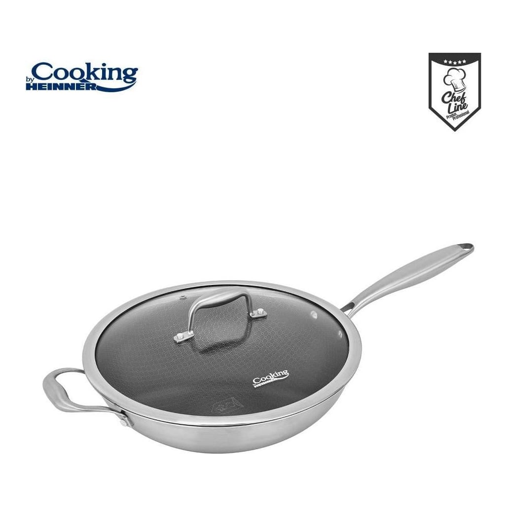 HEINNER Tigaie Wok Inox+capac 30X8.5CM,TITANIUM3