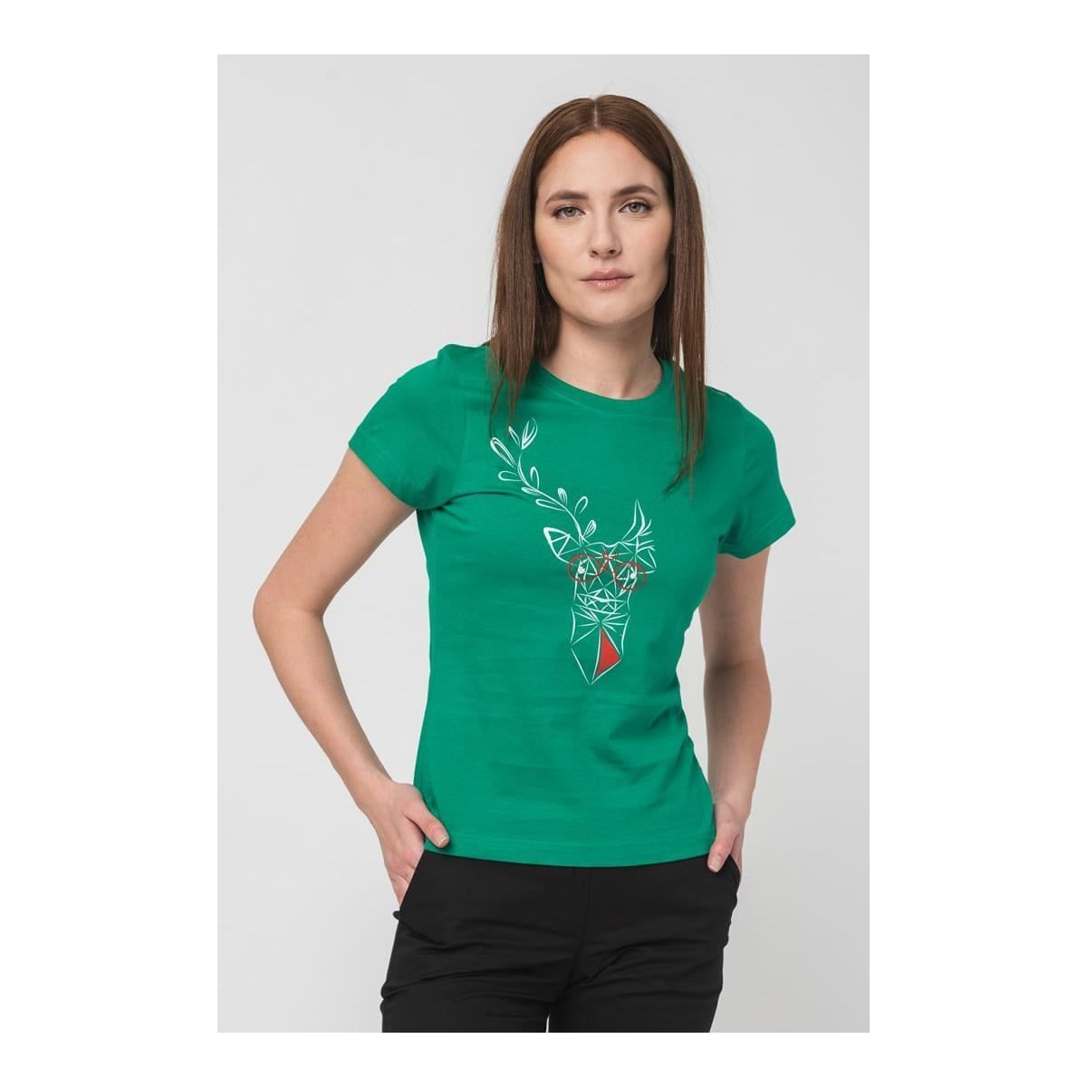 PEGAS Tricou Cerb Familie Femei K Green-s