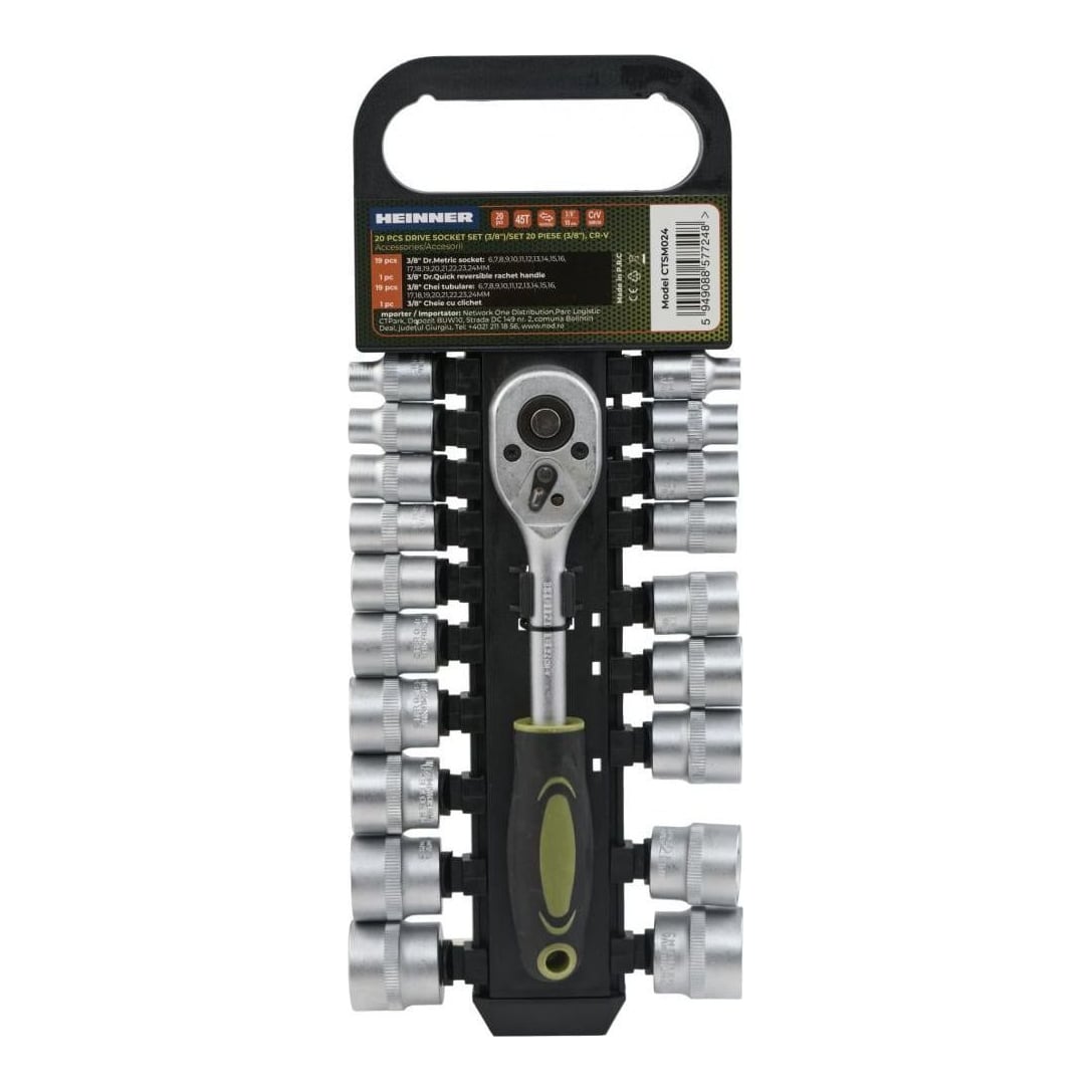 HEINNER Hr Set 20 Piese 3/8" Cr-v