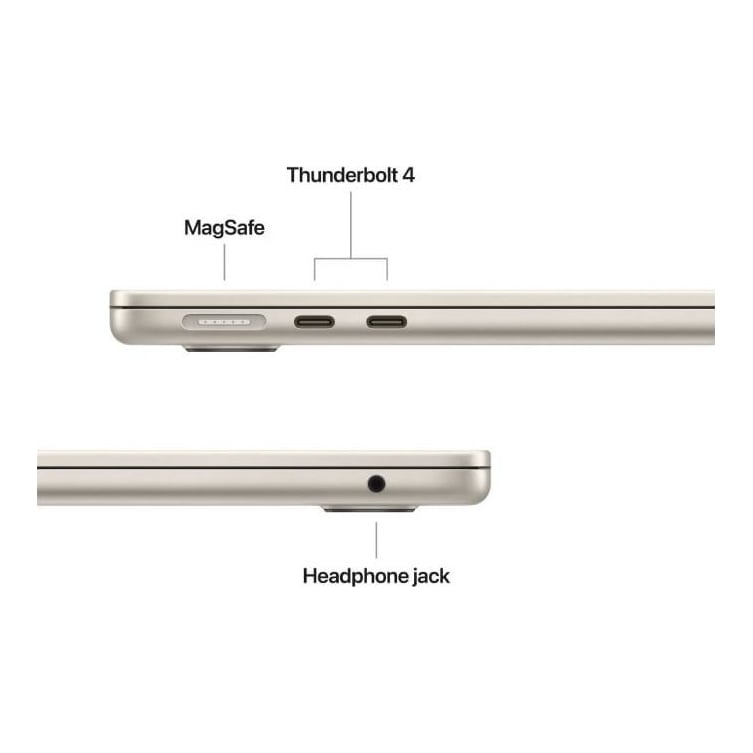 MacBook Air 13.6" Retina/Apple M5 (CPU 10-core, GPU 10-core, NeuralEngine16-core)/16GB/2TB - Starlight - INT KB - 70W ADAPTER- 2026 (CTO from MDHC4RO/A)