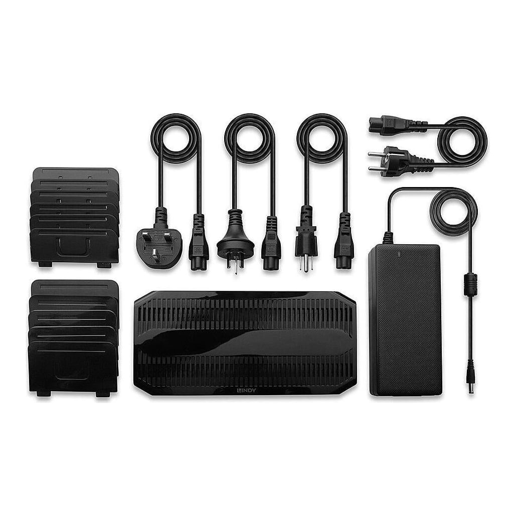 Statie de incarcare USB Lindy, 10 porturi, putere maxima 120W, negru