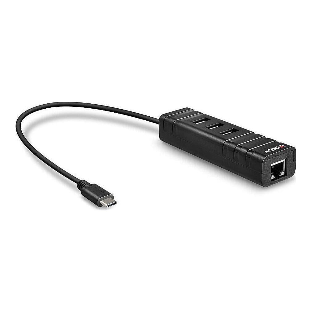 Lindy Hub USB 3.1 Type-C, USB-A + RJ45