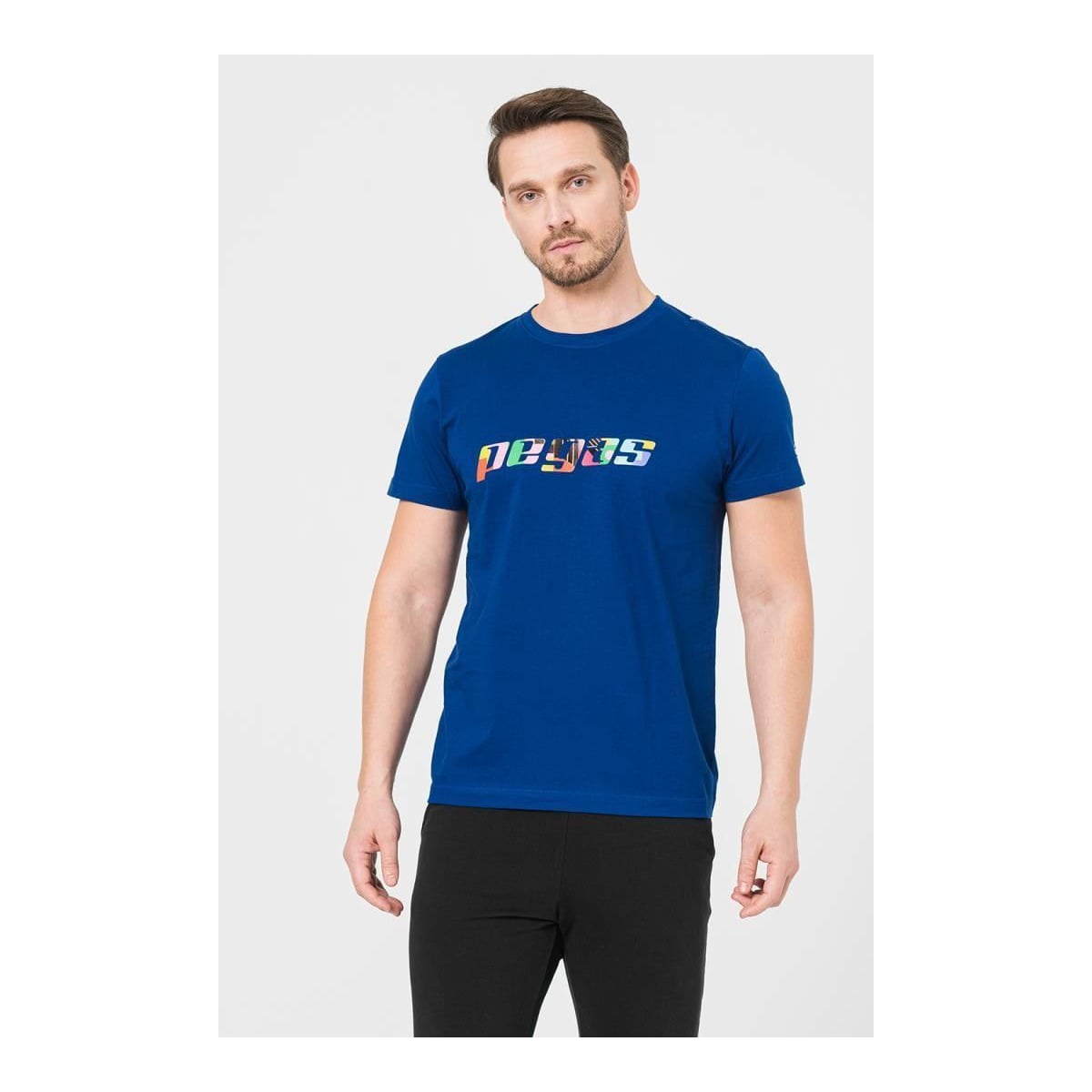 PEGAS Tricou Logo Multicolor Barbati Royal