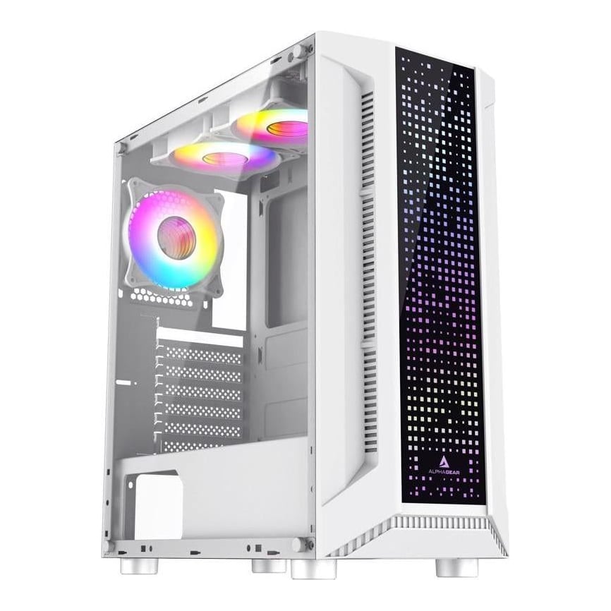 Carcasa ALPHAGEAR Trickster RGB, RGB, Mid Tower, White