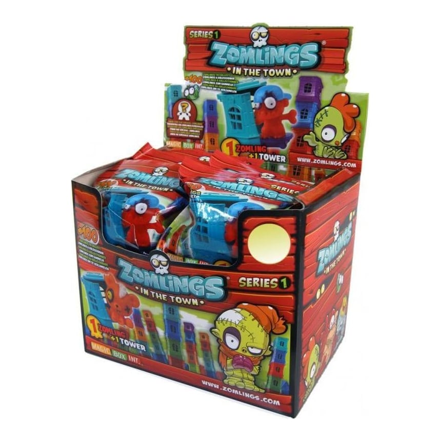 MAGIC BOX Zomlings – blister cu turn si o figurinaFigurinele Zomlings invadeaza locurile de joaca de pretutindeni!Creează-ți propriul oraș Zomlings. Plasează multe figurine. Este oîntreagă lume pe care o poți colecționa. Populația Zomlings este mare șifoarte misterioasă. Include caractere argintii și aurii