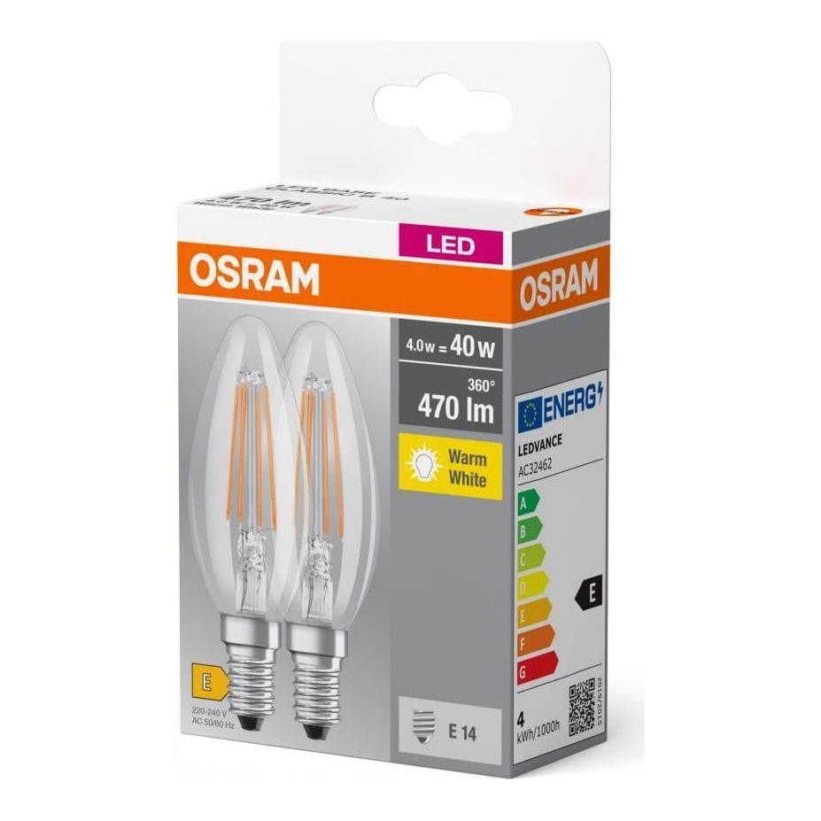 BASECLB40 4W/827 230V Fil E14 FS2 Osram