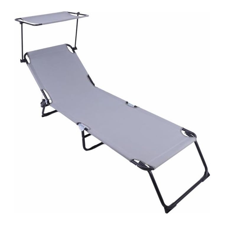 Heinner Sezlong Cu Parasolar 186X55X24CM Gri