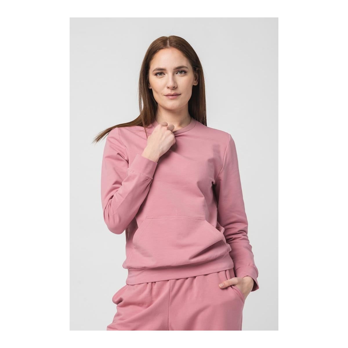 PEGAS Bluza Coton Casual Femei Pink-l
