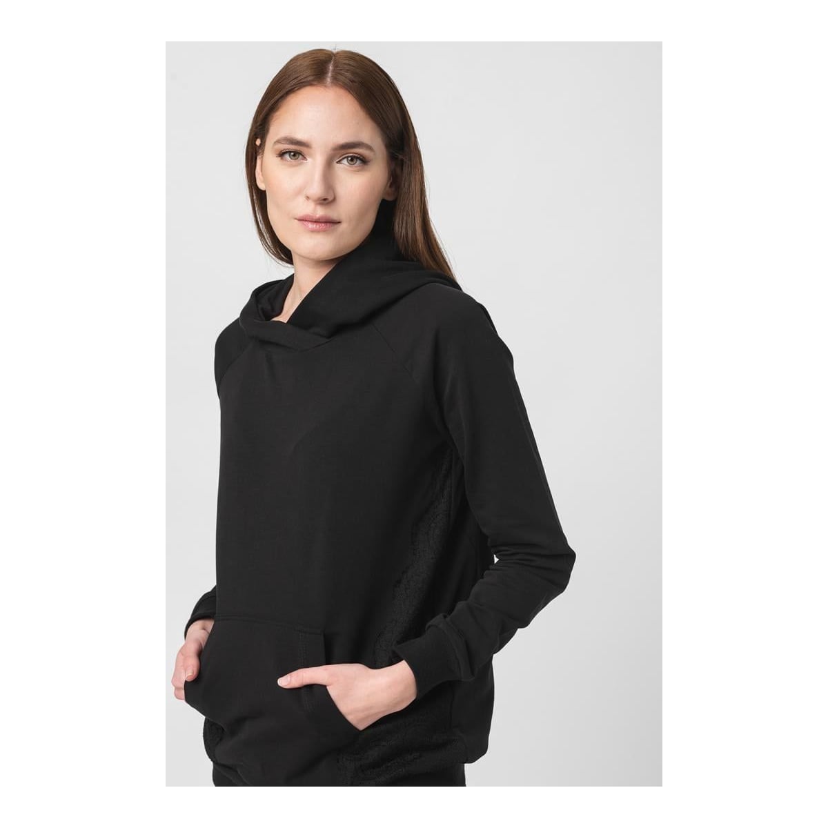 PEGAS Hanorac Coton Dantela Femei Black-l