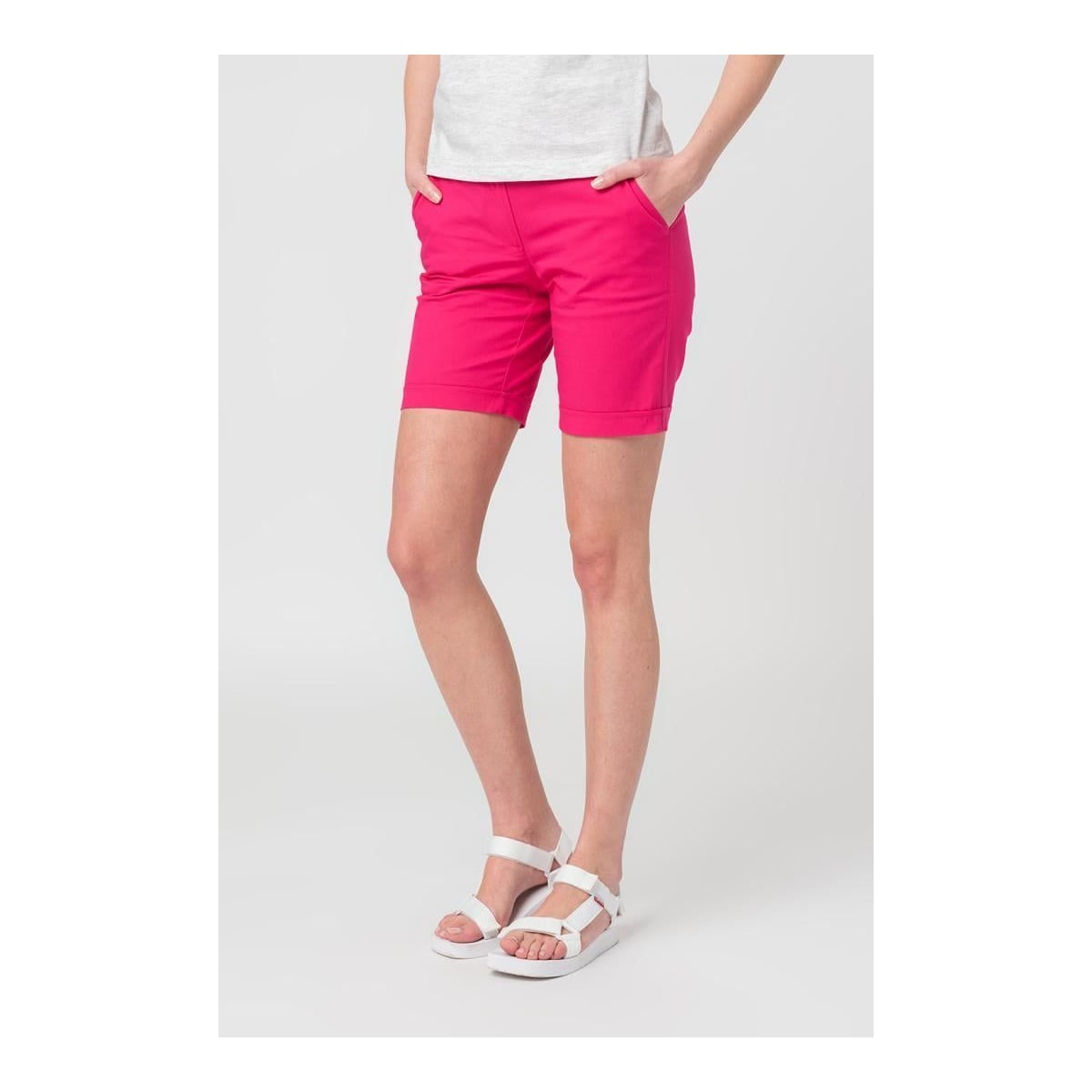 PEGAS Pantaloni Scurt Casual Femei Fuxia L